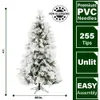 Décorations de Noël Sapin de Noël mince floqué de 4,0 pieds sans lumières FFSN040-0SN arbre de Noël décoration de Noël Noël 231019