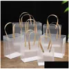 Prezent Wrap Clear Prezent Torby z uchwytami BK Bouquet Pvc Party Favors Bag na wesele urodziny