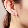 Boucles d'oreilles coeur D couleur VVS1 laboratoire diamant platine plaqué argent Sterling boucle d'oreille femmes bijoux fins 231018