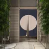 Curtain Pastoral Style Circle Linen Door Curtain Living Room Bedroom Kitchen Curtains Home Entrance Decor Noren Hanging Half-Curtains 231019