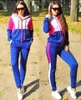 Dames tweedelige broek vrouw 2-delige set broekpakken Ritsjack Trainingspak Dames Patchwork Sportkleding Casual vrouwelijk joggingpak