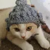 Abbigliamento per cani Cappello da Buddha intrecciato a mano per animali domestici Divertente simpatico gatto Morbido fatto a mano per gatti Pet Cosplay Copricapo felino