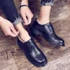 Kleidschuhe Herren 2023 Sommer Britischer Stil Schwarz Freizeitleder Business Big Head Arbeitsmode