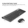 Toetsenbord-muiscombinaties Russische lay-out 2.4G Draadloos toetsenbord en muispak USB Draagbaar slank ontwerp Ergonomische muis voor kantoor Notebook Laptop Mac PC 231018