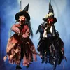 Halloween Toys Halloween Hanging Witch Pendant Decor Electric Glowing Toy Tricky Props Home Festival Party Decoration 231019