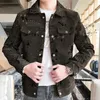 Men's Jackets 2023 Spring Brand Letter Print Contrasting Patchwork Pattern Jacket Mens Breasted Lapel