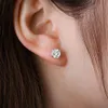 Boucles d'oreilles de couleur D de 0,1 à 2 ct VVS1, diamant rond de clarté, or blanc 18 carats, argent sterling S925, boucles d'oreilles à vis pour femmes 231018