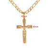 Pendentif Colliers Plaqué or en acier inoxydable 316L 30 52mm mode Crucifix jésus croix pendentifs collier pour hommes résultats de bijoux 24 ''