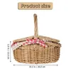 Set di stoviglie Cesto portaoggetti in tessuto Coperchio Picnic Frutta Verdura Tessitura Piccolo spuntino per bambini