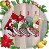 Dekoracje świąteczne świąteczne Wesołych skarpet dekoracja 2022 Nowy rok choinka wisiorek wielki cukierki torba na prezent świąteczne pończochy x1019