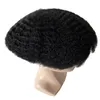 Tam Dantel Afro Kinky Kıvırcık Peruk 8x10 inç Malezya Bakire İnsan Saç Parçası 8mm Afro Dalga Toupe Siyah Erkekler İçin Tam Dantel Ünitesi