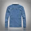 Herren Polos Winter Trendy Blue Lamm Daunen Jeansjacke Koreanischer Stil Große Größe Slim Fleece Extra Shirt