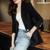 Womens Suits Blazers Korean Chic Blazer Women Black Suit Long Sleeve Autumn Jacket Office Ladies Coat Slim Femme Solid Brand 231018