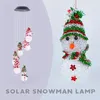 1 Pack Christmas Snowman Solar Wind Chimes, hängande utomhus juldekorationer för hem trädgårdsgård jul Xmas gåva