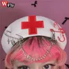 Berets y2k gotycka lolita kobiety punk cross pin cap beret japońska harajuku dziewczyna hip hop cosplay artysta hats beret cap ręcznie robiony 231018