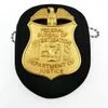 Pins broszki uniwersalny detektyw skórzana odznaka z klipem łańcuchowym dla mężczyzn prezent COS COSPORDER Kolekcjonowany rekwizyty Accessi323o
