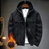 Hommes vestes à capuche Denim veste rétro automne et hiver manteau Plus velours coupe-vent épaissi chaud pour hommes 231018