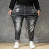 Jeans para hombres Moda Tallas grandes Hombres rasgados Pantalones de mezclilla ocasionales desgastados sueltos pantalones holgados streetwear hiphop harem