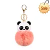 Porte-clés Panda trésor National mignon, accessoires boule de cheveux, pendentif de sac en peluche pour femmes, porte-clés de voiture, ornements de dessin animé