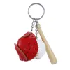 Bulk 3.5cm Baseball Softball Gloves Car Keychain Doll Charm 3D Key Ring بالجملة في السائبة اللطيفة للطلاب