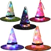 Halloween Toys 5 PCS Glowing Witch Hat 8 Belysningslägen Halloween Witch Hat Lights Decorations 8 Ljuslägen Batteridrivna strängljus 231019