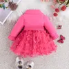 Girl Dresses Born Suit Dress Flowers Mesh Butterfly Fashion Party Little Princess Baby Christmas Birthday Gift Lapel Kids Clothes