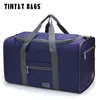 Duffelväskor Tinyat Male Men Travel Bag Folding Bag Protable Molle Women Tote Waterproof Nylon Casual Travel Duffel Back Black Bagage T-306 231019