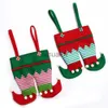 Decorações de Natal Saco de Doces de Elfo de Natal Saco de Veludo Calças de Papai Noel Saco de Decoração de Festa de Natal Garrafa de Doces Saco de Presente de Festa Meias de Natal x1019