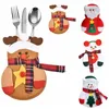 Decorações de natal tampa talheres titular garfo colher bolso decoração saco faca conjunto capa acessórios cozinha suprimentos