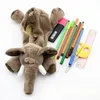 Mignon sac à crayons en peluche créatif Kawaii singe forêt Animal stylo pochette grande capacité trousse de papeterie étudiant cadeau fournitures scolaires