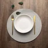 Table Mats 1pc Round Placemat Weave PP Dining Napkin Bowl Pad El Cutlery Decoration Tray Mat Braided Style