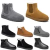 Markenlose Baumwollstiefel für Herren und Damen, Schuhe, braun, schwarz, grau, Modetrend, Outdoor, Winter, Farbe3