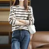 Kvinnors stickor Tees 100 Merino Wool Women's Sweater Longsleved Round Neck Pullover Warm Top 231018