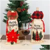 Weihnachtsdekorationen Weihnachtsdekorationen Claus Wine Er Faceless Evade Glue Doll Weine Flasche Dekoration Weihnachten Nordic Land God Santa Dhba3