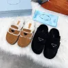 Designer Woman Slippers Fashion Luxury Warm Memory Foam Suede Plush Shearling Lined Slip on Indoor Outdoor Clog House Women Sandals High quality Fashion Shoes Rfde