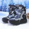 Boots Kids Boots Winter Plus Velvet Warm Boy Snow Booties Cotton Lining Water Proof Children Leather Shoes Outdoor Activity Supplies 231018