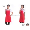 Aventais personalizados uni avental cozinhar cozinha restaurante babador vestido com bolso presente casa jardim têxteis dhs1d