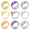 Cluster Rings 5pcs/Lot Leaf Demon's Eye Stainless Steel For Women Men Open Adjustable Elegant Ring Fit Girl Wedding Metal DIY Jewelry