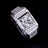 Rozmiar 8-13 Cała zupełnie nowa moda biżuteria 10KT białe złoto wypełnione topazem symulowane diamentowe szlachetne obrączki na C286S