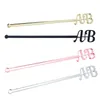 Party Favor 12/30/50/80st Personlig Swizzle Sticks Akrylnamn Drick Cocktail Stirrers Bröllop Brudduschbord