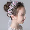 Hair Accessories Girls Crystal Bridal Wedding Head Piece Bride Headwear Pearl Headbands Crowns Ribbon Flower Party Jewelry 231019