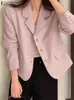 Kvinnors kostymer blazrar zanzea koreanska mode ol arbetar rockar kvinna långärmad lapel halsjackor höst kvinnlig elegant blazer vintage party outwear 231019