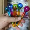 Nouveau 4 pouces boule coloré Pyrex verre brûleur à mazout tuyau épais tube fumer tuyaux tabac herbe verre huile ongles tuyaux accessoires pour fumer