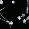 Dropshipping Non Tarnish Engagement Rings Earrings Fashion Jewelry Necklaces Moissanite Jewelry Sets