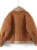 Mulheres misturas de lã charmingtrend inverno quente casaco de pele do falso longo turn down colarinho de pelúcia clássico solto 231018