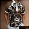 Mens S Summer Golf Shirts For Men Style Short Sleeve Tops With Zipper Lapel Casual Slim Trend Good Costuming Drop Delivery