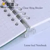 Binder Journal Loose Leaf 20 Rings Transparent anteckningsbok A5 Söt tjejdagbok Memo Pad (5st)