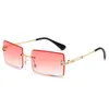 Sunglasses Rimless Rimmed Ladies Square Ocean Piece Trend Street Po Gradient Color Glasses