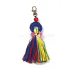 Nowy styl bohemian burghing Bell Baks Bags Pompom Charms Key Key Ring Holder Torba wiszące wisiorek do dekoracji biżuterii