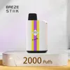 100 % SUPERIA Einweg-E-Zigaretten, BREZE STIIK-Tank, bis zu 2000 Züge, austauschbarer Pod, Typ C, 650 mAh, 6 ml, 18 Farben